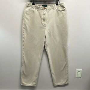 Vintage Lauren Ralph Lauren 100% Cotton Textured High Waisted Pants 10
